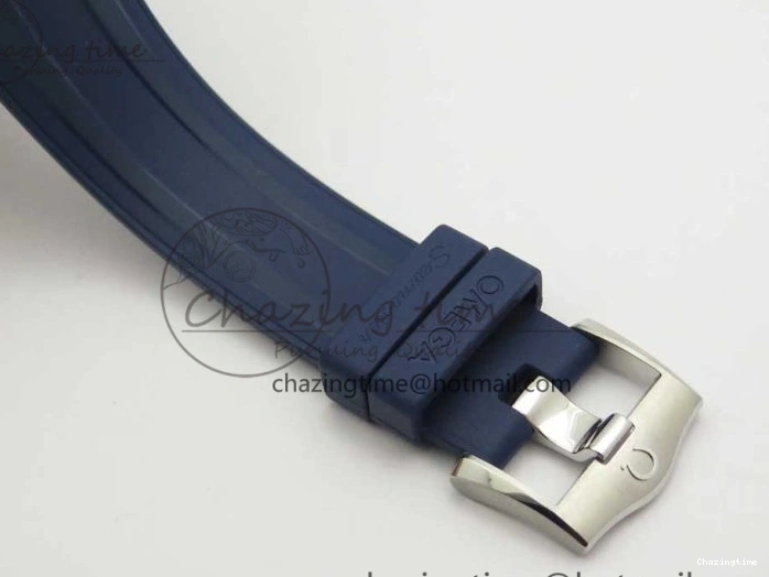 0123 StreetReady 2018 Seamaster Diver 300M VSF 1:1 Best Edition Blue Ceramic Gray Dial on Blue Rubber Strap A8800 V2 (Black Balance Wheel) 7963